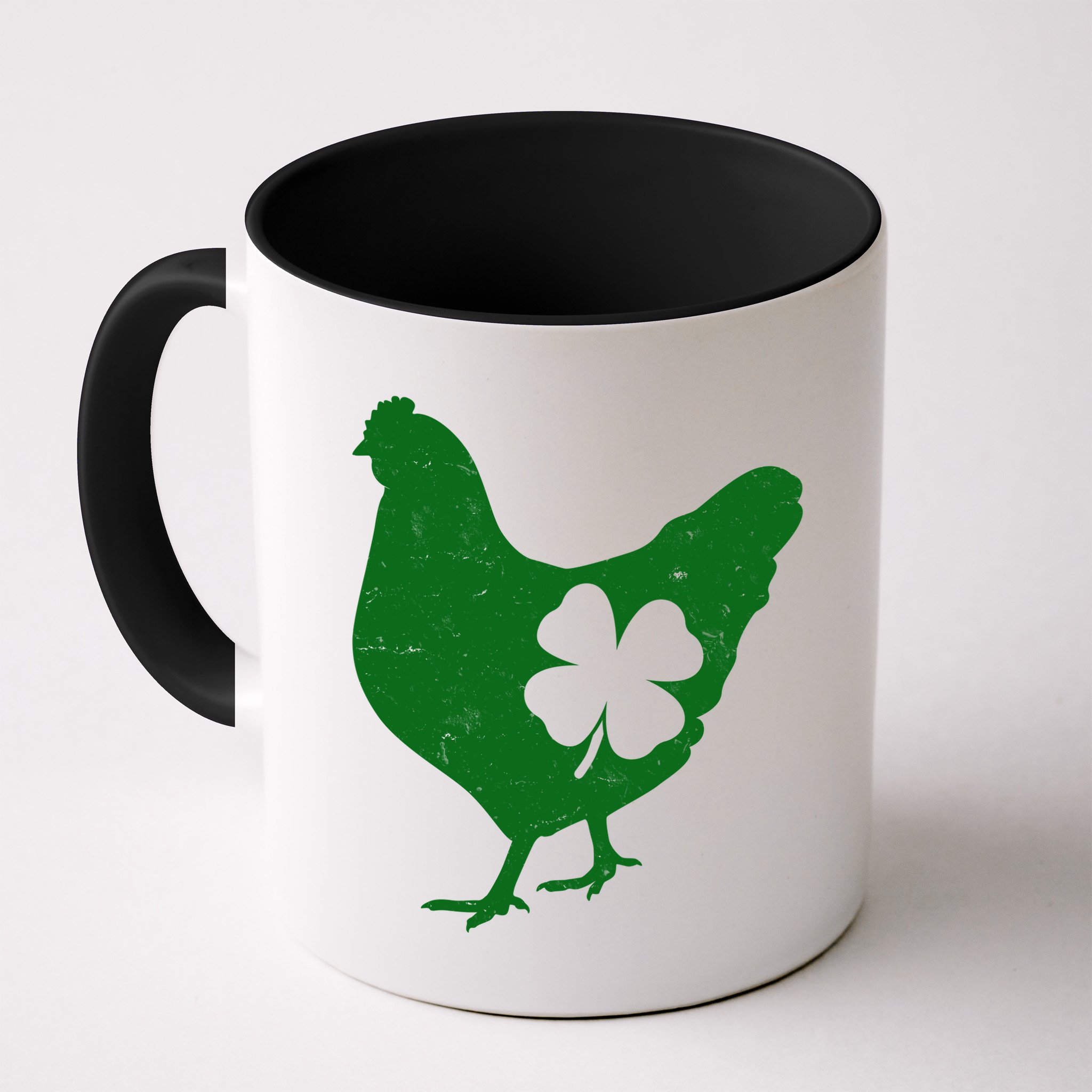 St Patrick's Day Lucky Shamrock Clover Chicken Mug