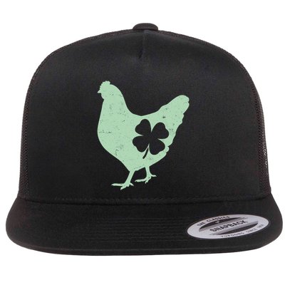 St Patrick's Day Lucky Shamrock Clover Chicken Flatbill Hat