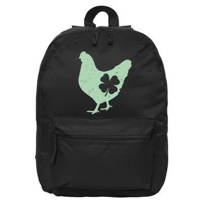 St Patrick's Day Lucky Shamrock Clover Chicken 16 in Basic Backpack