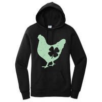 St Patrick's Day Lucky Shamrock Clover Chicken Women's Pullover Hoodie