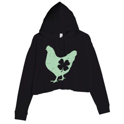 St Patrick's Day Lucky Shamrock Clover Chicken Crop Fleece Hoodie