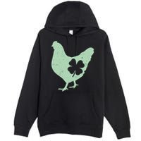 St Patrick's Day Lucky Shamrock Clover Chicken Premium Pullover Hoodie