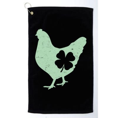 St Patrick's Day Lucky Shamrock Clover Chicken Platinum Collection Golf Towel