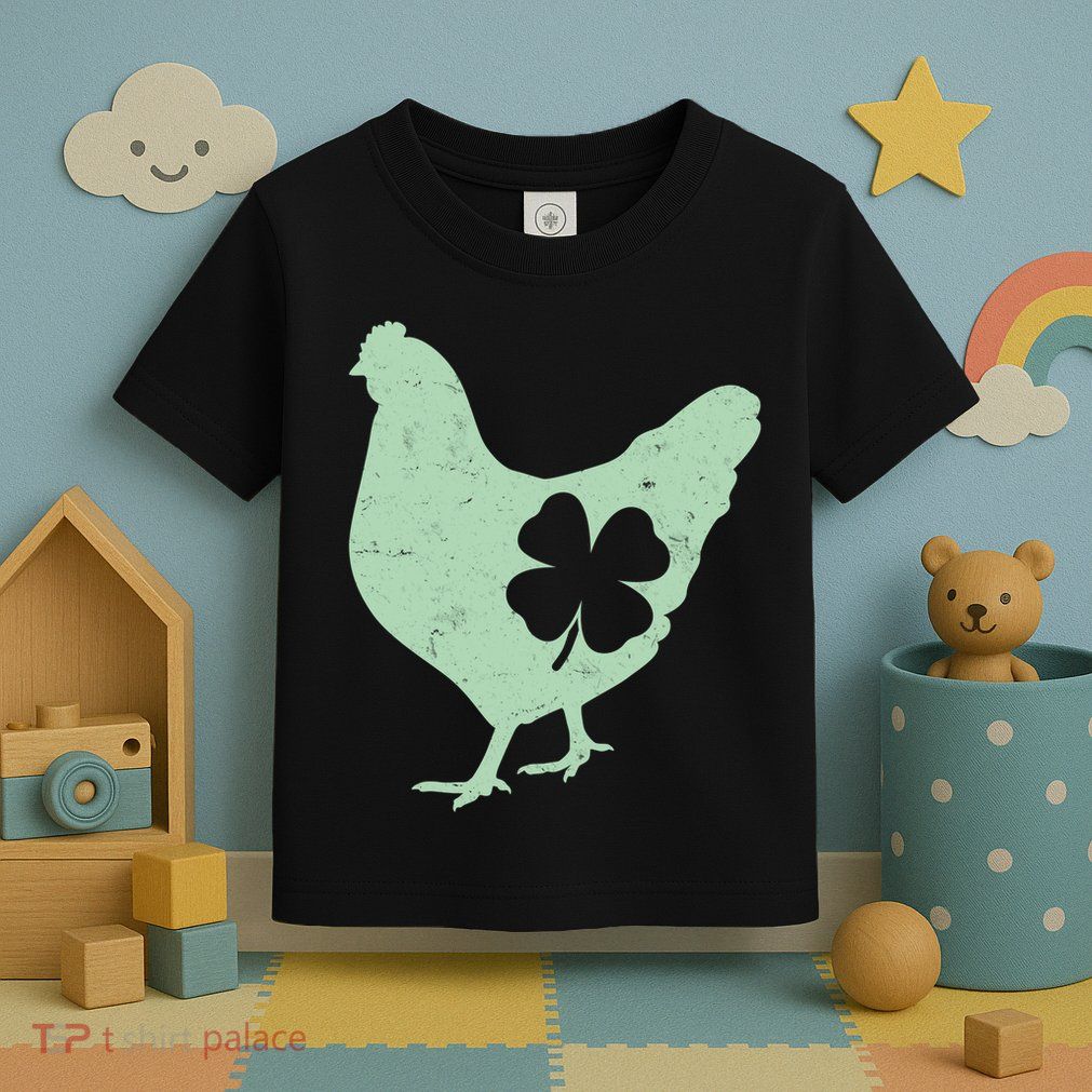 St Patrick's Day Lucky Shamrock Clover Chicken Toddler T-Shirt