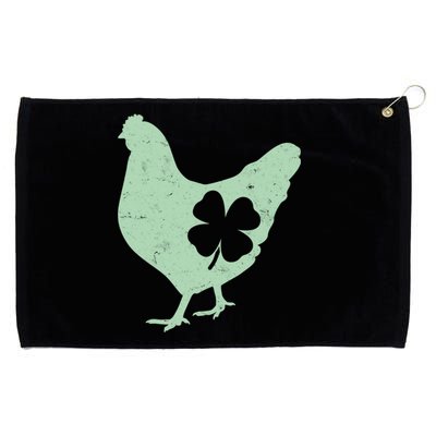 St Patrick's Day Lucky Shamrock Clover Chicken Grommeted Golf Towel