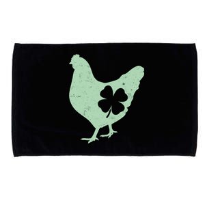 St Patrick's Day Lucky Shamrock Clover Chicken Microfiber Hand Towel