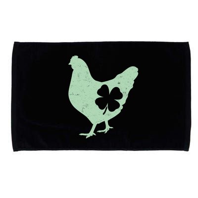 St Patrick's Day Lucky Shamrock Clover Chicken Microfiber Hand Towel