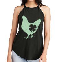 St Patrick's Day Lucky Shamrock Clover Chicken Women's Perfect Tri Rocker Tank