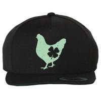 St Patrick's Day Lucky Shamrock Clover Chicken Wool Snapback Cap