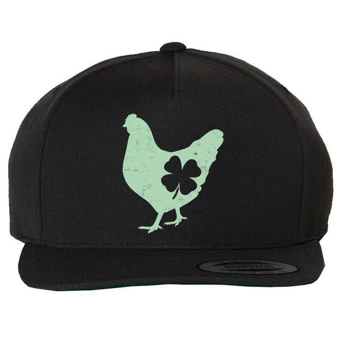 St Patrick's Day Lucky Shamrock Clover Chicken Wool Snapback Cap