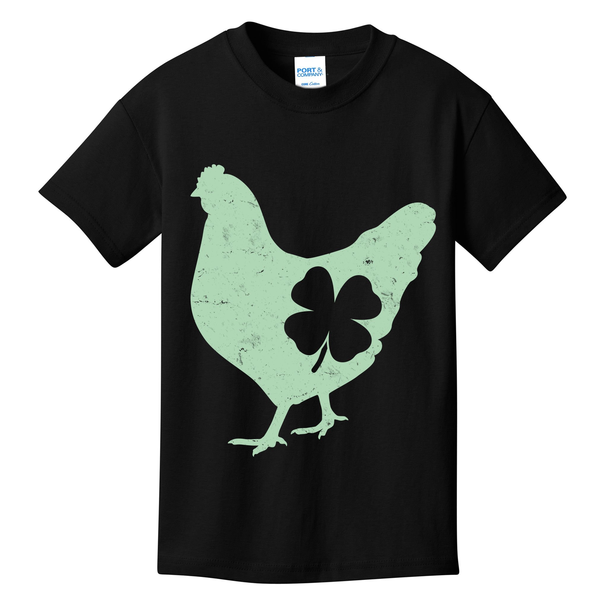 St Patrick's Day Lucky Shamrock Clover Chicken Kids T-Shirt