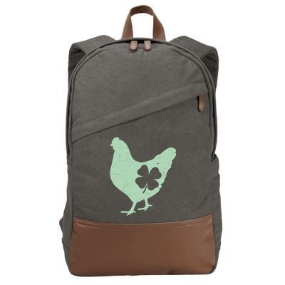 St Patrick's Day Lucky Shamrock Clover Chicken Cotton Canvas Backpack