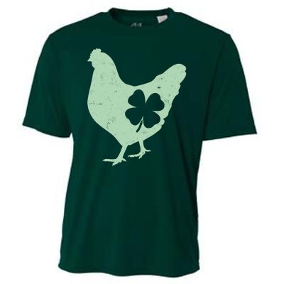 St Patrick's Day Lucky Shamrock Clover Chicken Cooling Performance Crew T-Shirt