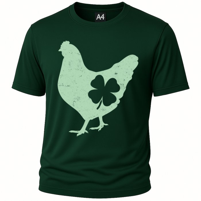 St Patrick's Day Lucky Shamrock Clover Chicken Performance Shirt