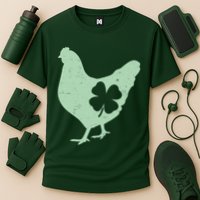 St Patrick's Day Lucky Shamrock Clover Chicken Performance Shirt