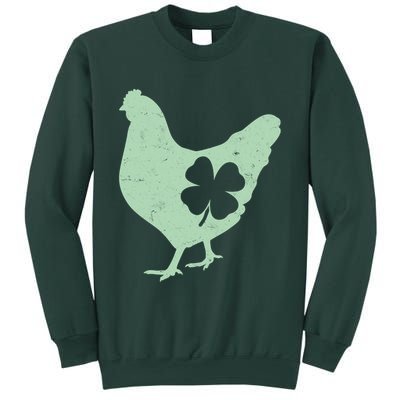 St Patrick's Day Lucky Shamrock Clover Chicken Sweatshirt