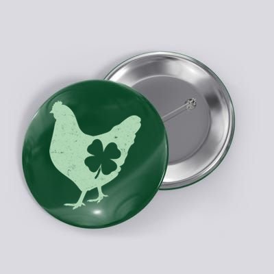 St Patrick's Day Lucky Shamrock Clover Chicken Button