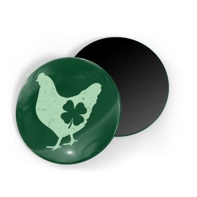 St Patrick's Day Lucky Shamrock Clover Chicken Magnet