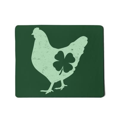 St Patrick's Day Lucky Shamrock Clover Chicken Mousepad