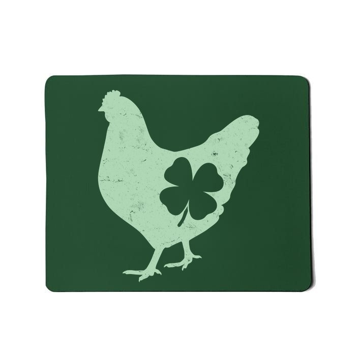 St Patrick's Day Lucky Shamrock Clover Chicken Mousepad