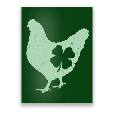 St Patrick's Day Lucky Shamrock Clover Chicken Poster