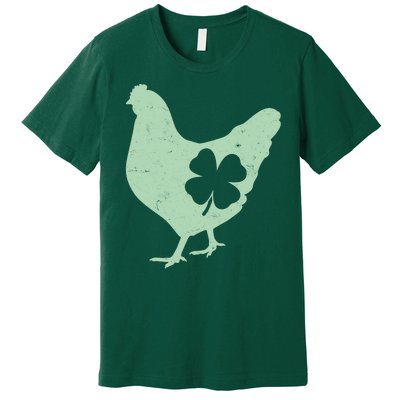 St Patrick's Day Lucky Shamrock Clover Chicken Premium T-Shirt