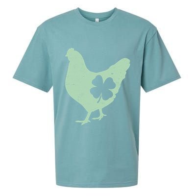 St Patrick's Day Lucky Shamrock Clover Chicken Sueded Cloud Jersey T-Shirt