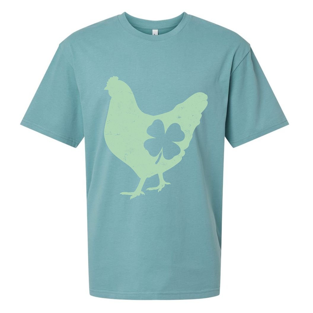 St Patrick's Day Lucky Shamrock Clover Chicken Sueded Cloud Jersey T-Shirt