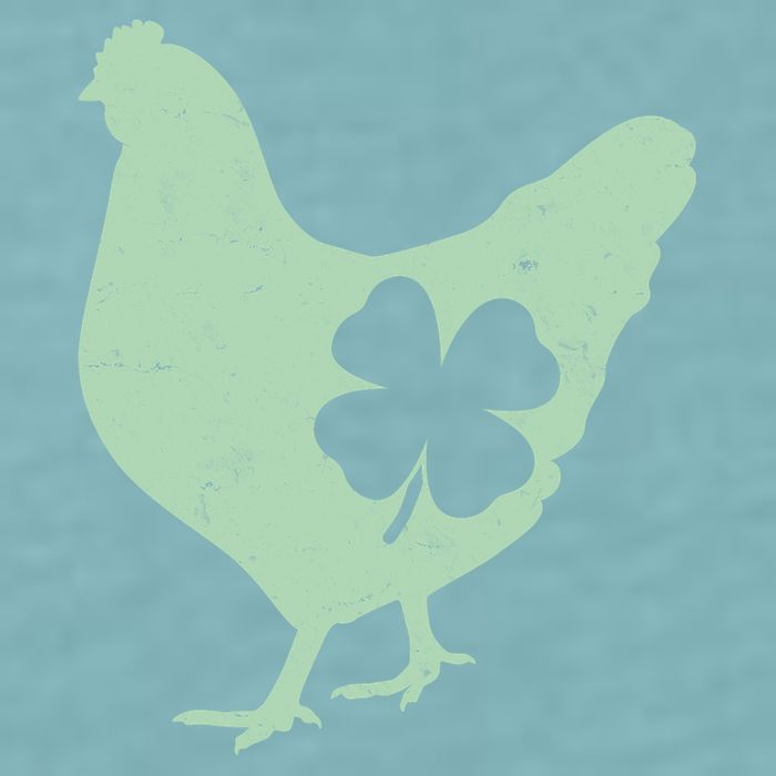 St Patrick's Day Lucky Shamrock Clover Chicken Sueded Cloud Jersey T-Shirt
