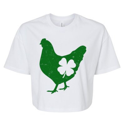 St Patrick's Day Lucky Shamrock Clover Chicken Bella+Canvas Jersey Crop Tee