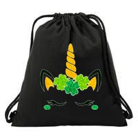 St Patrick's Day Lucky Unicorn Drawstring Bag