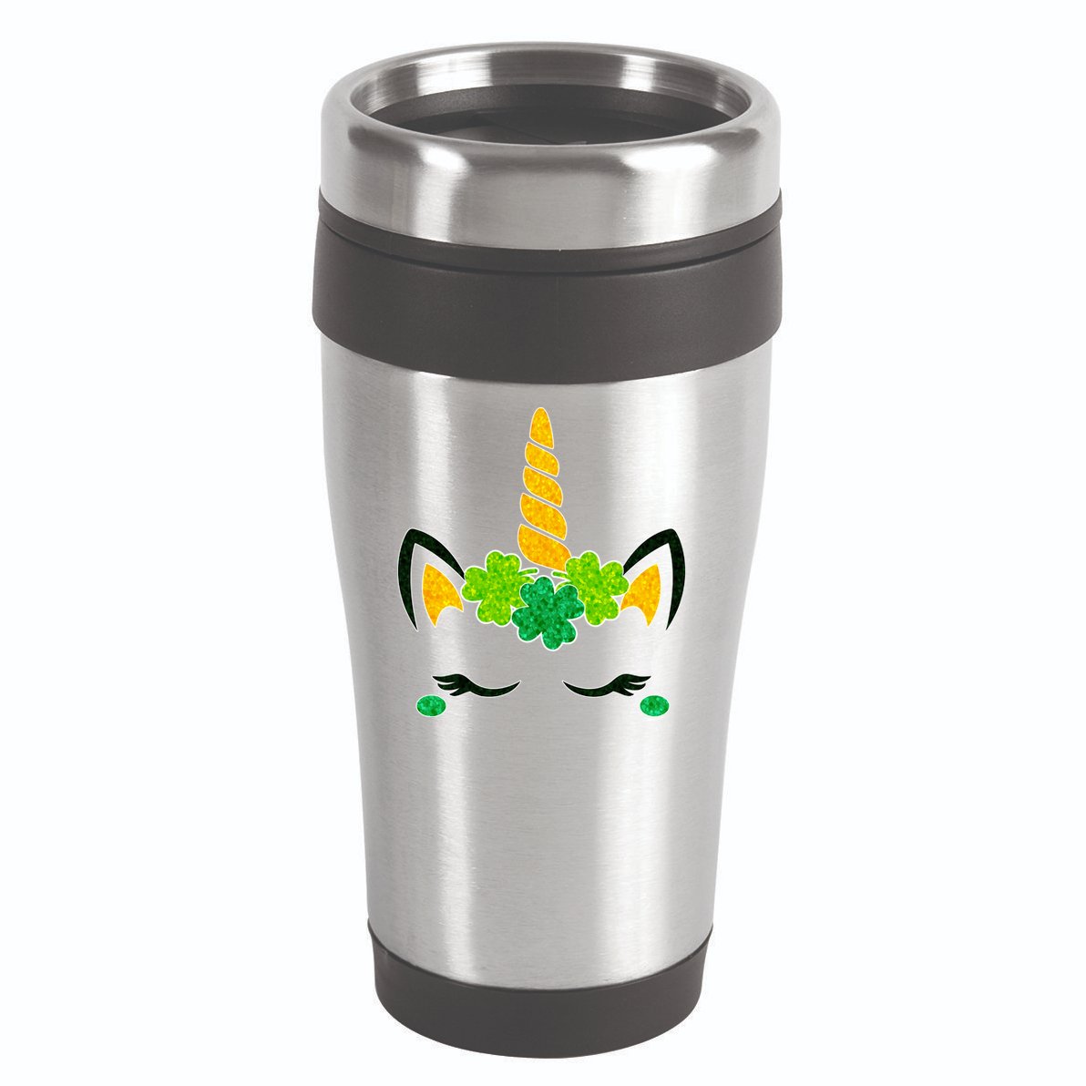 St Patrick's Day Lucky Unicorn 16oz Travel Tumbler