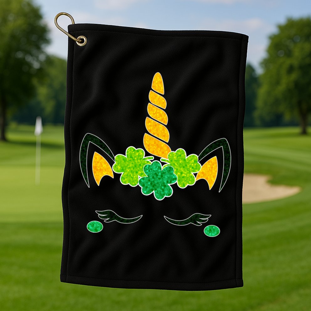 St Patrick's Day Lucky Unicorn Golf Towel