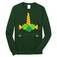 St Patrick's Day Lucky Unicorn Long Sleeve Shirt