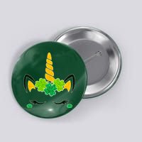 St Patrick's Day Lucky Unicorn Button