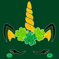 St Patrick's Day Lucky Unicorn Button