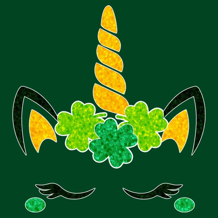 St Patrick's Day Lucky Unicorn Button
