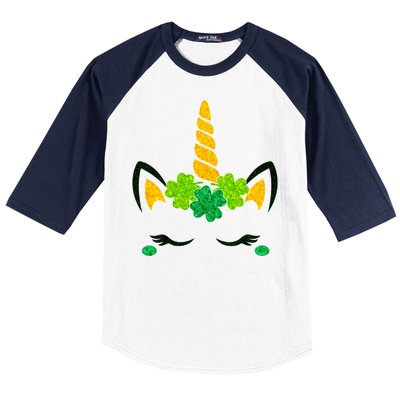 St Patrick's Day Lucky Unicorn Baseball Sleeve Shirt