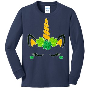 St Patrick's Day Lucky Unicorn Kids Long Sleeve Shirt