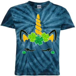 St Patrick's Day Lucky Unicorn Kids Tie-Dye T-Shirt