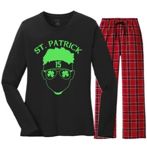 St Patricks Day Mahomes Women's Long Sleeve Flannel Pajama Set 