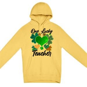 St Patrick's Day One Lucky Teacher Premium Pullover Hoodie