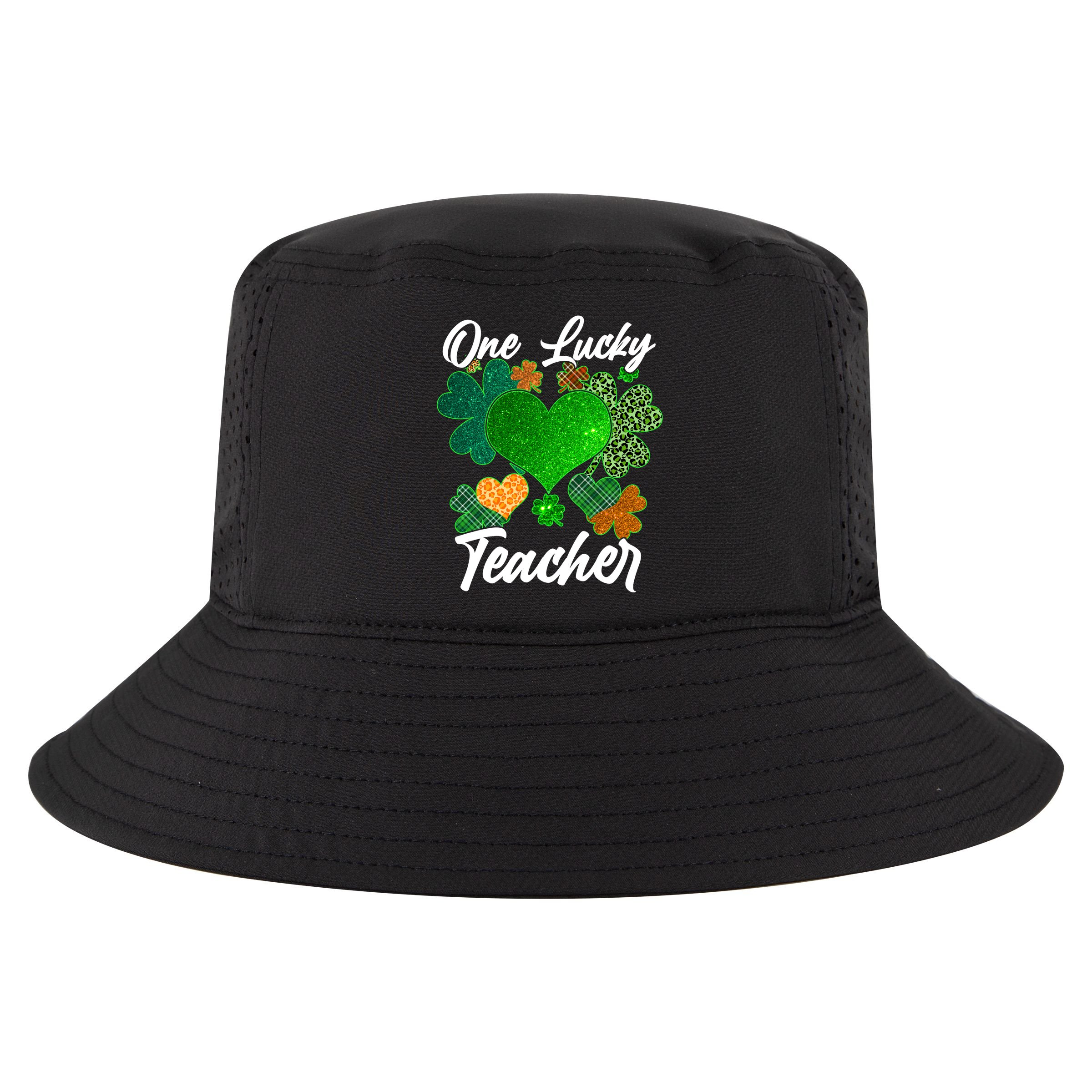 St Patrick's Day One Lucky Teacher Cool Comfort Performance Bucket Hat