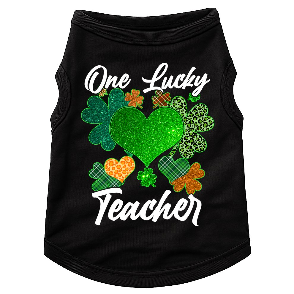 St Patrick's Day One Lucky Teacher Doggie Tank