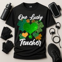 St Patrick's Day One Lucky Teacher Cooling Performance Crew T-Shirt