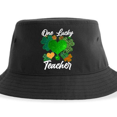 St Patrick's Day One Lucky Teacher Sustainable Bucket Hat