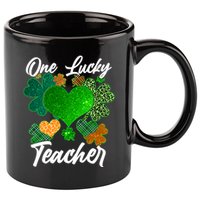 St Patrick's Day One Lucky Teacher 11oz C Handle Ceramic Mug