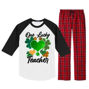 St Patrick's Day One Lucky Teacher Raglan Sleeve Pajama Set