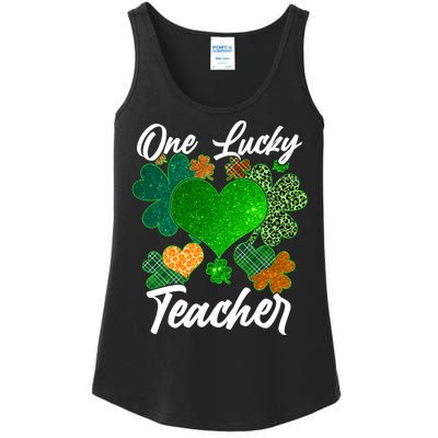 St Patrick's Day One Lucky Teacher Ladies Essential Tank