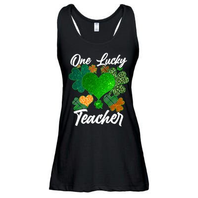 St Patrick's Day One Lucky Teacher Ladies Essential Flowy Tank